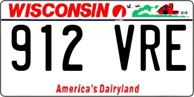 WI license plate 912VRE