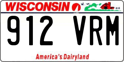 WI license plate 912VRM