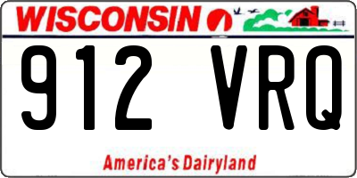 WI license plate 912VRQ
