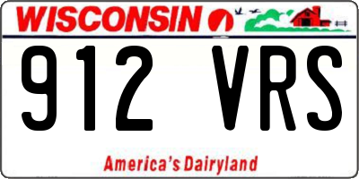 WI license plate 912VRS