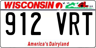 WI license plate 912VRT
