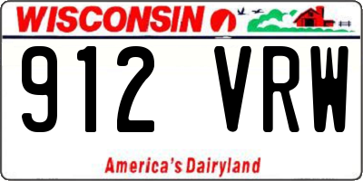 WI license plate 912VRW