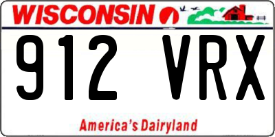 WI license plate 912VRX