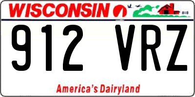 WI license plate 912VRZ