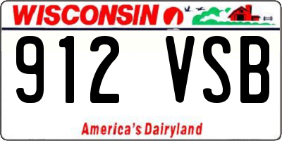WI license plate 912VSB