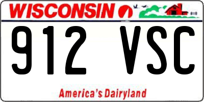 WI license plate 912VSC