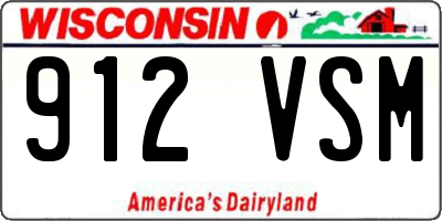 WI license plate 912VSM