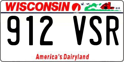 WI license plate 912VSR