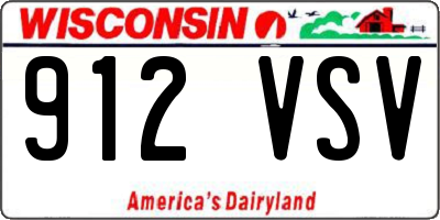 WI license plate 912VSV
