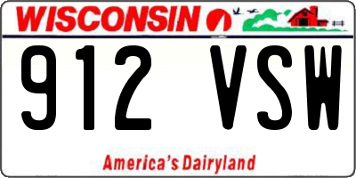 WI license plate 912VSW