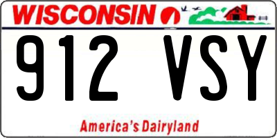 WI license plate 912VSY