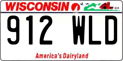 WI license plate 912WLD
