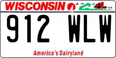 WI license plate 912WLW