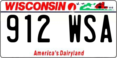 WI license plate 912WSA