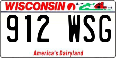 WI license plate 912WSG