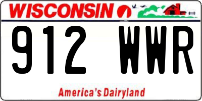 WI license plate 912WWR