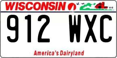 WI license plate 912WXC