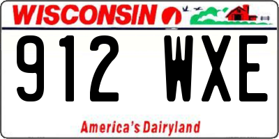 WI license plate 912WXE