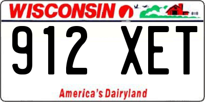 WI license plate 912XET