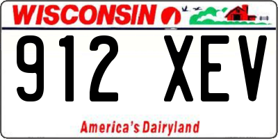 WI license plate 912XEV