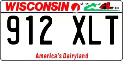 WI license plate 912XLT