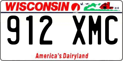 WI license plate 912XMC