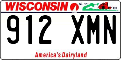 WI license plate 912XMN