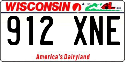 WI license plate 912XNE