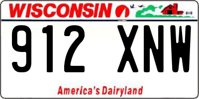 WI license plate 912XNW