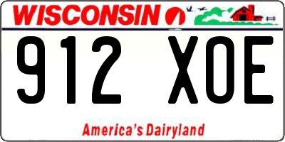 WI license plate 912XOE