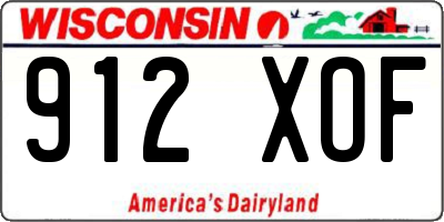 WI license plate 912XOF