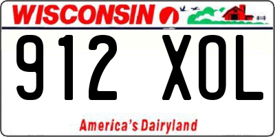 WI license plate 912XOL