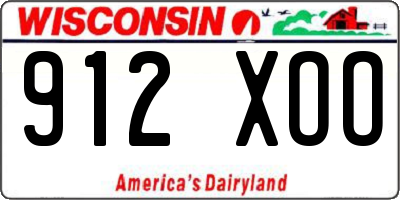 WI license plate 912XOO