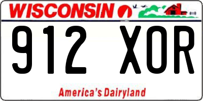 WI license plate 912XOR