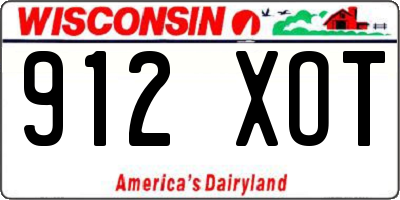 WI license plate 912XOT