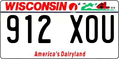 WI license plate 912XOU