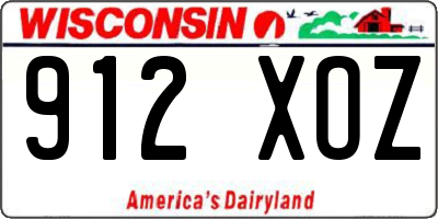WI license plate 912XOZ