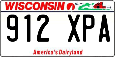 WI license plate 912XPA