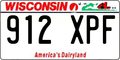WI license plate 912XPF