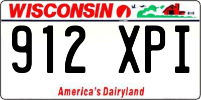 WI license plate 912XPI