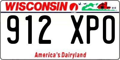 WI license plate 912XPO