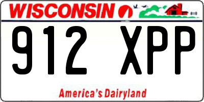 WI license plate 912XPP