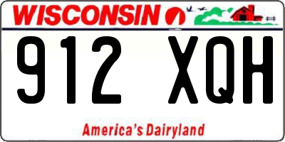 WI license plate 912XQH