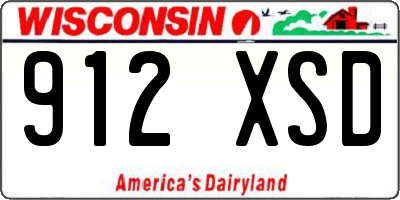 WI license plate 912XSD