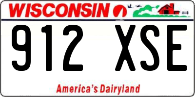 WI license plate 912XSE