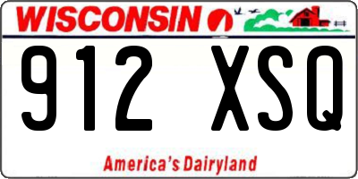 WI license plate 912XSQ