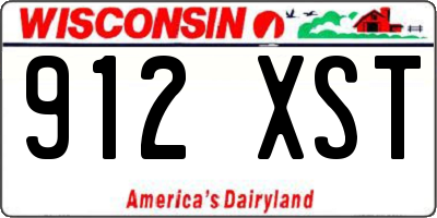 WI license plate 912XST
