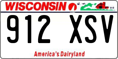 WI license plate 912XSV
