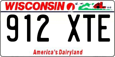 WI license plate 912XTE