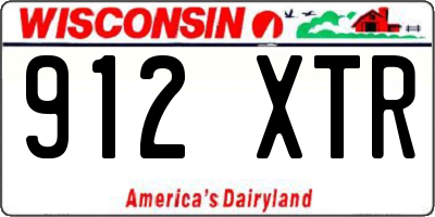 WI license plate 912XTR